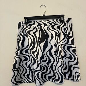 Black and White Patterned Mini Skirt